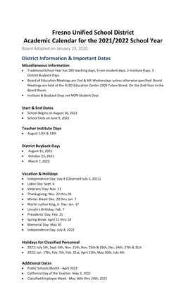 2021-22 Academic School Calendar Accessible Version