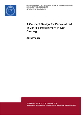 A Concept Design for Personalized In-Vehicle Infotainment in Car Sharing