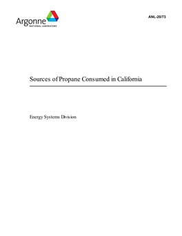 Sources of Propane Consumed in California