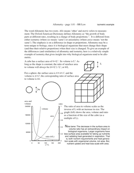 Allometry – Page 1.01 – RR Lew Isometric Example