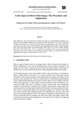 Color Space to Detect Skin Image: the Procedure and Implication