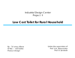 Low Cost Toilet for Rural Household