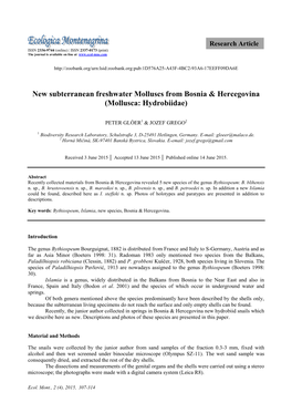 Research Article ISSN 2336-9744 (Online) | ISSN 2337-0173 (Print) the Journal Is Available on Line At