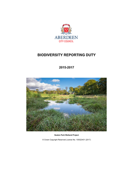 Biodiversity Duty Report