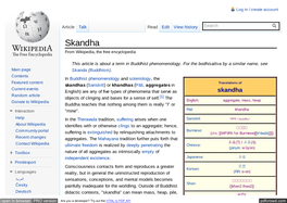 Skandha from Wikipedia, the Free Encyclopedia