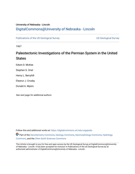 Paleotectonic Investigations of the Permian System in the United States