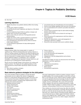 Topics in Pediatric Dentistry