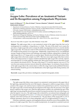 Azygos Lobe: Prevalence of an Anatomical Variant and Its Recognition Among Postgraduate Physicians