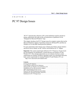 PC 97 Hardware Design Guide Provide Guidelines for Designing PC Systems That Best Run Windows 95 and Windows NT