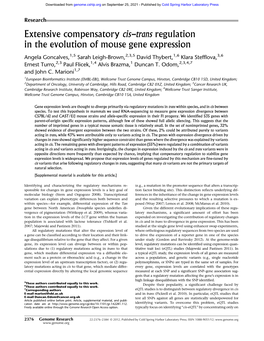 Extensive Compensatory Cis-Trans Regulation in the Evolution of Mouse Gene Expression