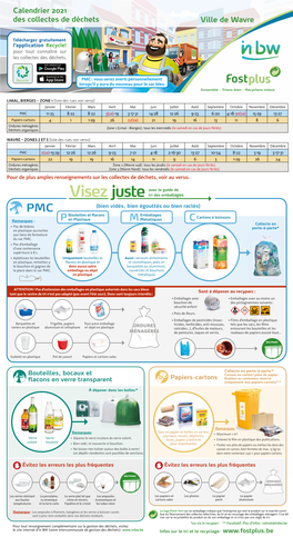 Calendrier 2021 Des Collectes De Déchets Ville De Wavre