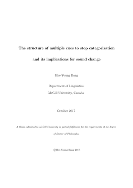 The Structure of Multiple Cues to Stop Categorization and Its Implications