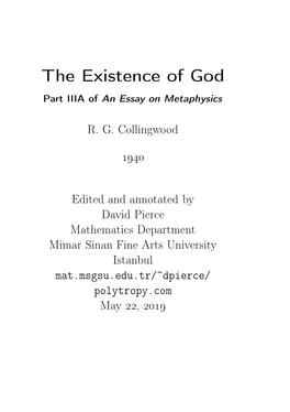 The Existence of God