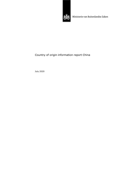 Country of Origin Information Report China