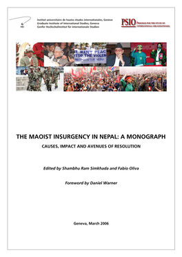 The Maoist Insurgency in Nepal: a Monograph