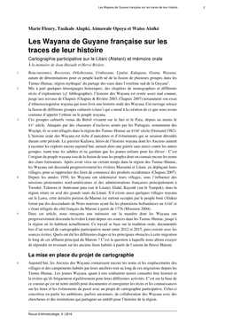 Les Wayana De Guyane Française Sur Les Traces De Leur Histoire 2