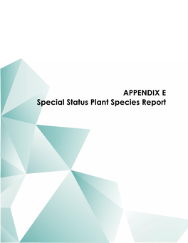 APPENDIX E Special Status Plant Species Report