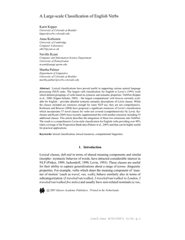 A Large-Scale Classification of English Verbs