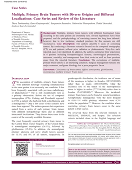 Multiple, Primary Brain Tumors with Diverse Origins