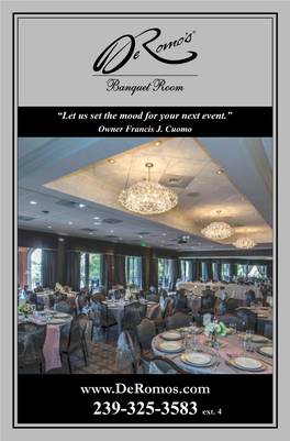 Deromos Banquet Menu Booklet 071817.Cdr