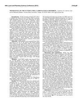 Mineralogy of the Sutter's Mill Carbonaceous Chondrite