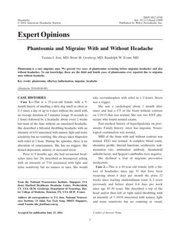 Phantosmia and Migraine with and Without Headache