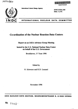 Co-Ordination of the Nuclear Reaction Data Centers