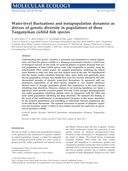 Waterlevel Fluctuations and Metapopulation Dynamics As