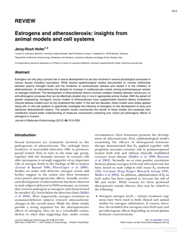 REVIEW Estrogens and Atherosclerosis