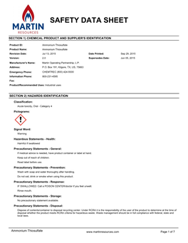 Safety Data Sheet