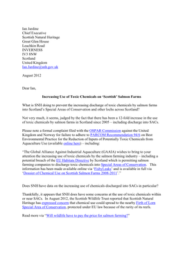 Ian Jardine Chief Executive Scottish Natural Heritage Great Glen House Leachkin Road INVERNESS IV3 8NW Scotland United Kingdom Ian.Jardine@Snh.Gov.Uk