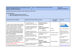 Grade 5 United States History to the Civil War and the Modern Civil Rights Movement Pearson Connexus