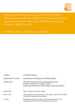 Christians and Others in the Umayyad State, Edited by Antoine Borrut and Fred Mcgraw Donner, Late Antique and Medieval Islamic Near East