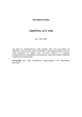 Shipping Act 1998