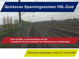 Quickscan Spanningssluizen HSL-Zuid