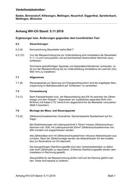 Verteilnetzbetreiber: Anhang WV-CH Stand: 5.11.2019