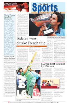 Federer Wins Elusive French Title