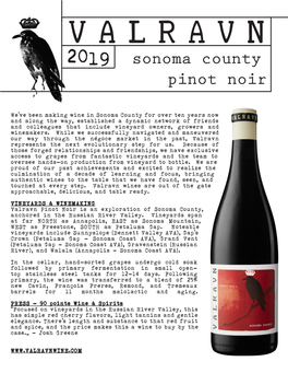 Sonoma County Pinot Noir