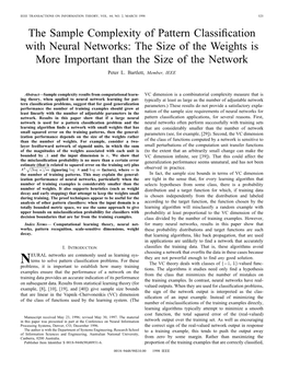 The Sample Complexity of Pattern Classification with Neural Networks