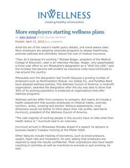 Employers Starting Wellness Programs