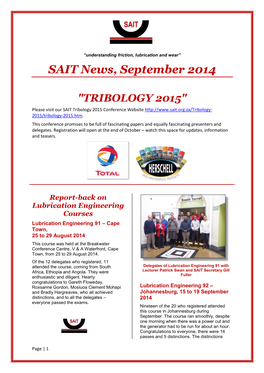 SAIT News, September 2014