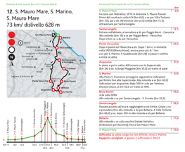 12. S. Mauro Mare, S. Marino, S. Mauro Mare 73 Km/ Dislivello 628 M