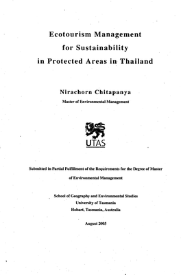 Ecotourism Management for Sustainability in Protected Areas in Thailand