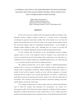 1 a Numerical Solution of the Time-Dependent Neutron