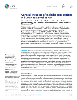 Cortical Encoding of Melodic Expectations in Human