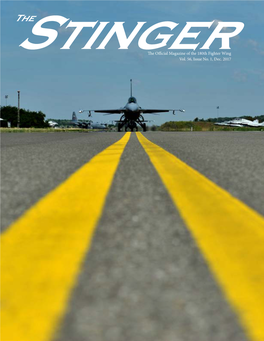 The Official Magazine of the 180Th Fighter Wing Vol. 56, Issue No. 1, Dec. 2017 Stinger Vol