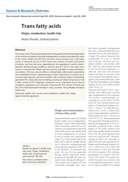 Trans Fatty Acids