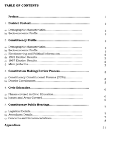 Table of Contents