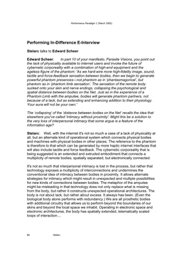 Performing In-Difference E-Interview