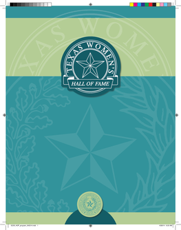 Welcome to the Texas Women's HALL of FAME 2014 PROGRAM